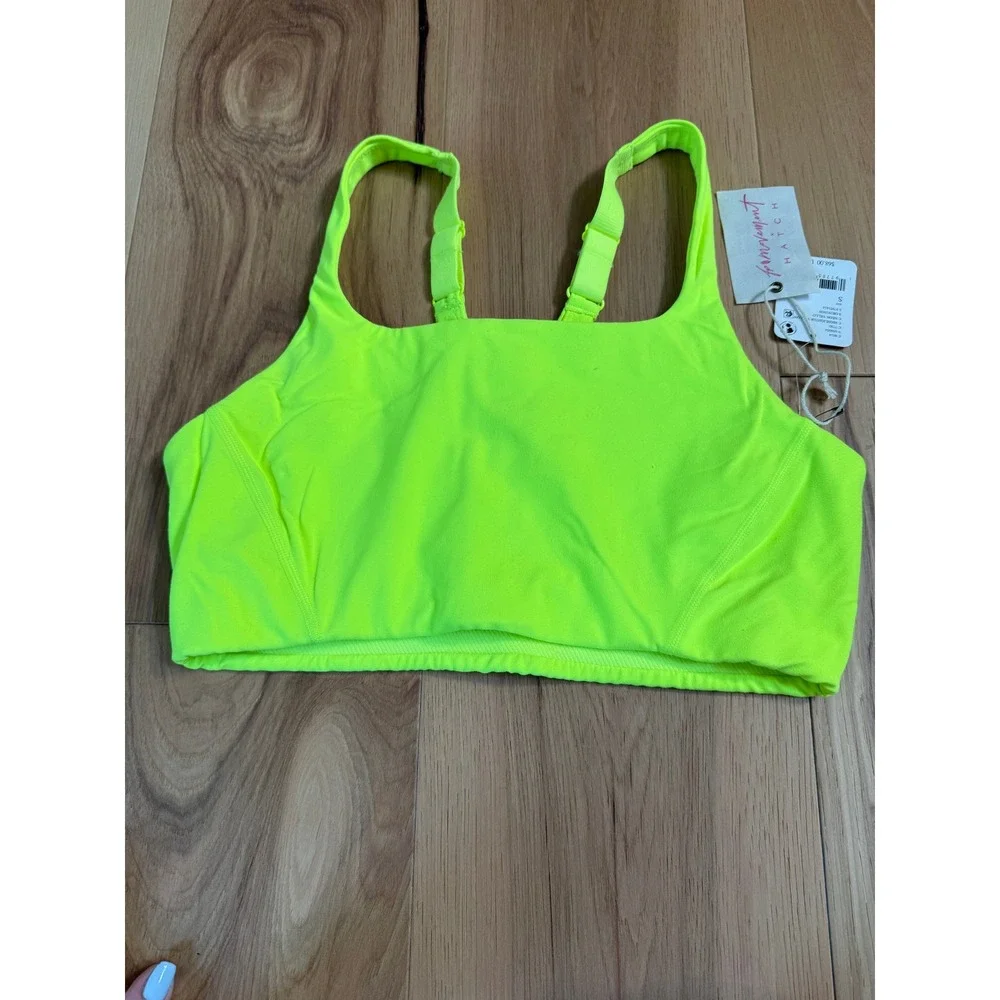 Free People Movement NWT Sports Bra SZ S Neon Highlighter Yellow Hatch